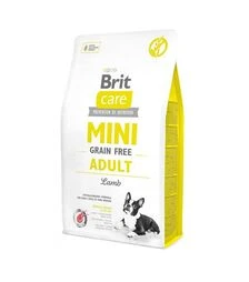 Беззерновой сухой корм для собак мелких пород Brit Care Grain Free Mini Adult с ягненком, 2 кг