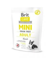 Беззерновой сухой корм для собак мелких пород Brit Care Grain Free Mini Adult с ягненком, 400 г