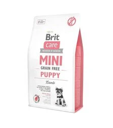 Беззерновой сухой корм для щенков мелких пород Brit Care Grain Free Mini Puppy с ягненком, 2 кг