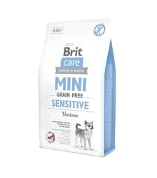 Беззерновой сухой корм для собак мелких пород Brit Care Grain Free Mini Sensitive для чувствительного пищеварения, с олениной, 2 кг