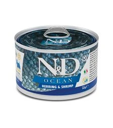 Беззерновой влажный корм для собак Farmina N&D Ocean с селедкой, треской, тунцем и креветкой, 140 г