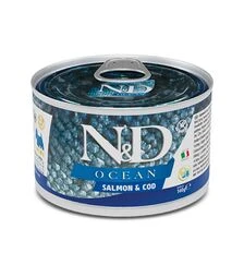 Беззерновой влажный корм для собак Farmina N&D Ocean с лососем и щепкой, 140 г