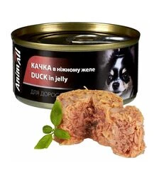 Беззерновой влажный корм для собак AnimAll с уткой в ​​нежном желе, 85 г