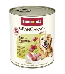 Беззерновой влажный корм для собак Animonda GranCarno Adult с говядиной, кроликом и травами, 800 г