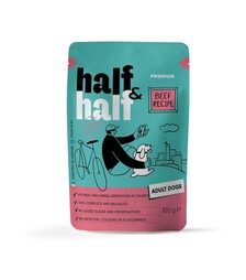 Влажный корм для собак Half&Half с кусочками говядины в соусе, 100 г