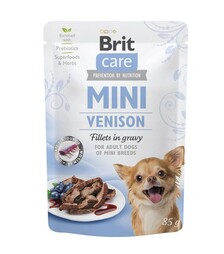 Беззерновий вологий корм для собак мініатюрних порід Brit Care Mini з дичиною, філе в соусі, 85 г