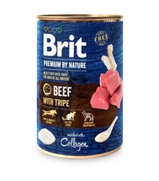 Беззерновой влажный корм для собак Brit Premium by Nature с говядиной и потрохами, 400 г