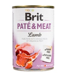 Беззерновой влажный корм для собак Brit Care Pate and Meat с ягненком, 400 г