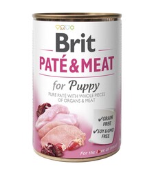 Беззерновой влажный корм для щенков Brit Care Pate and Meat с курицей и индейкой, 400 г