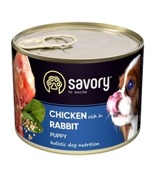 Вологий корм для цуценят Savory Dog All Breeds Puppy паштет з кроликом, 200 г