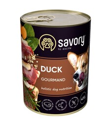 Вологий корм для собак Savory Dog Gourmand паштет з качкою, 400 г