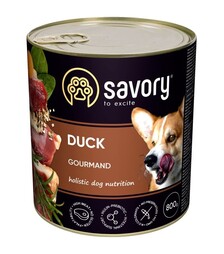 Влажный корм для собак Savory Dog Gourmand паштет с уткой, 800 г