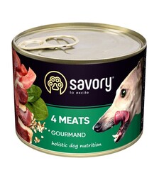 Влажный корм для собак Savory Dog Gourmand паштет с четырьмя видами мяса, 200 г