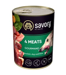 Вологий корм для собак Savory Dog Gourmand паштет з чотирма видами м'яса, 400 г