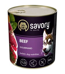 Влажный корм для собак Savory Dog Gourmand паштет с говядиной, 800 г