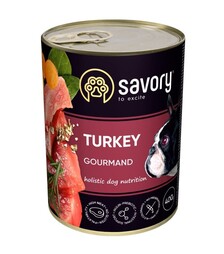 Вологий корм для собак Savory Dog Gourmand паштет з індичкою, 400 г