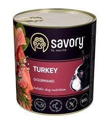 Влажный корм для собак Savory Dog Gourmand паштет с индейкой, 800 г