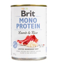 Влажный корм для собак Brit Mono Protein с ягнятиной и рисом, 400 г