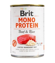 Влажный корм для собак Brit Mono Protein с говядиной и рисом, 400 г