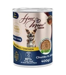Полнорационный влажный корм для собак How Meow Dog с курицей, 400 г
