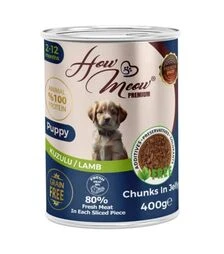 Полнорационный влажный корм для щенков How Meow Puppy с ягненком, 400 г