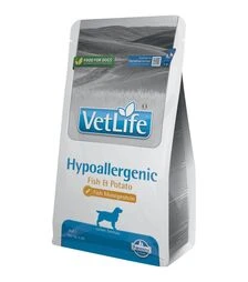 Лечебный сухой корм для собак Farmina Vet Life Hypoallergenic при пищевой аллергии, с рыбой и картофелем, 2 кг
