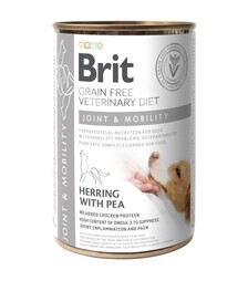 Лікувальний вологий корм для собак Brit VetDiets GF Joint and Mobility для здоров’я суглобів, з оселедцем та горохом, 400 г