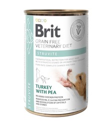 Лікувальний вологий корм для собак Brit VetDiets GF Struvite при сечокам’яній хворобі, з індичкою та горохом, 400 г