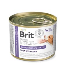 Лечебный влажный корм для собак Brit VetDiets Gastrointestinal Low Fat при нарушениях пищеварения, с тунцом и ягненком, 200 г