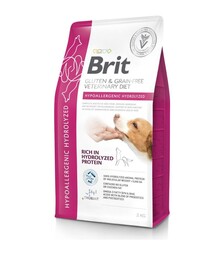Лечебный сухой корм для собак Brit VetDiets Hypoallergenic Hydrolyzed при пищевой аллергии, с гидролизованным белком, 2 кг