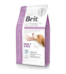 Лечебный сухой корм для собак Brit VetDiets Ultra Hypoallergenic при пищевой аллергии, с насекомыми, 2 кг