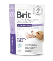 Лечебный сухой корм для собак мелких пород Brit VetDiets Gastrointestinal при нарушениях пищеварения, с сельдью, 400 г