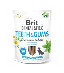 Лакомства для собак Brit Care Brit Dental Stick Teeth and Gums для здоровья десен и зубов, с ромашкой и шалфеем, 251 г