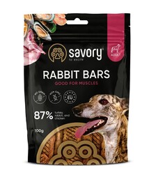 Джерки для собак Savory Bars с кроликом, 100 г