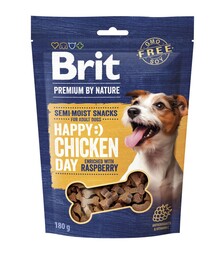 Ласощі для собак Brit Premium Semi-moist Snacks з куркою та малиною, 180 г