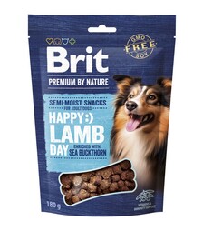 Ласощі для собак Brit Premium Semi-moist Snacks з ягням та обліпихою, 180 г