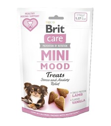 Ласощі для собак дрібних порід Brit Care Mini Treats Mood для зниження стресу, з ягням, 50 г