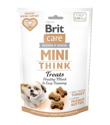 Ласощі для собак дрібних порід Brit Care Mini Treats Think для розвитку розумових здібностей, з індичкою та арахісовим маслом, 50 г