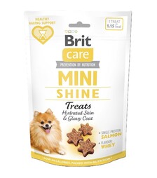 Ласощі для собак дрібних порід Brit Care Mini Treats Shine для блиску шерсті, з лососем, 50 г