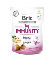 Лакомства для собак Brit Care Functional Snack Immunity для поддержки иммунитета, с насекомыми и имбирем, 150 г