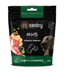 Хрустящие лакомства для собак Savory Mobility для здоровья суставов, с кроликом и черноплодной рябиной, 200 г