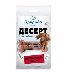 Лакомства для собак Природа Десерт говядина-бекон, 100 г