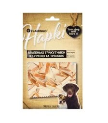 Ласощі для собак Flamingo маленькі трикутники з м’ясом курки та тріски, 75 г
