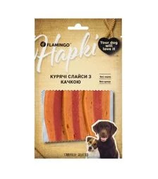 Ласощі для собак Flamingo слайси з м’ясом курки та качки, 75 г