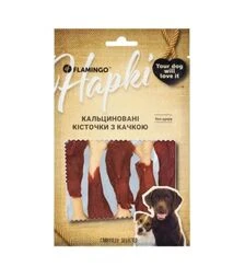 Ласощі для собак Flamingo кальциновані гомілки з м’ясом качки, 75 г