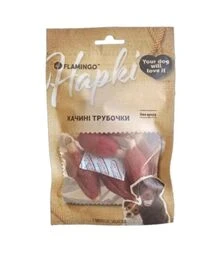 Ласощі для собак Flamingo жувальні трубочки з м’ясом качки, 75 г