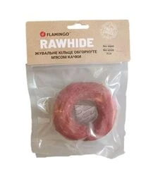 Ласощі для собак Flamingo жувальне кільце, обгорнуте м’ясом качки, 10 см, 100 г