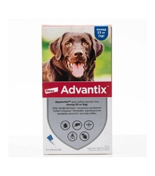 Капли для собак Elanco Advantix от блох и клещей, весом более 25 кг, пипетка, 4 шт