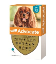Краплі для собак Elanco Advocate від паразитів, на вагу 4-10 кг, піпетка, 3 шт