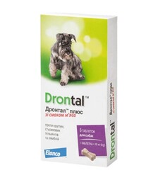 Таблетки для собак Elanco Drontal Plus от глистов со вкусом мяса, 6 шт